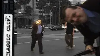 Funny Security Guard Loves His Flashlight Vs Skaters