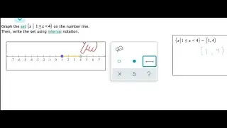 Algebra for College || Graph the set on the number line. Then, write the set using interval notation