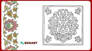 Easy Persian Flower Design | Step-by-Step Square Motif Tutorial