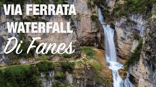 DOLOMITES - VIA FERRATA under the amazing waterfall Fanes! FEAR OF HEIGHTS...