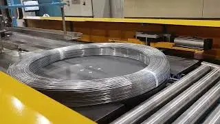 automatic steel wire winding machine with strapping and compacting system