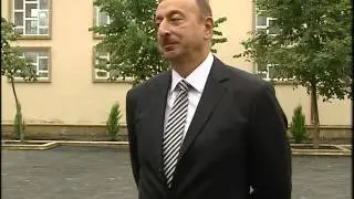 İlham Əliyev Qaxda Güllük kənd ümumi orta məktəbinin təmir işləri ilə tanış olmuşdur