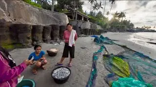 JAMAICAN Sisters Buying Fish In  Indonesia Local Fishing Village