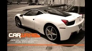 Ferrari 458 Italia Matte Flat White Wrap 3M Vinyl SEAMLESS! Fort Lauderdale, Miami, Palm Beach