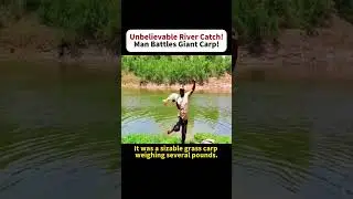 Невероятный улов на реке! Мужчина сражается с гигантским карпом! #RiverFishing #GiantCarp #Fishin...