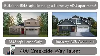 400 Creekside Way in Talent. Build as a House or a house w/ADU/Apartment.
