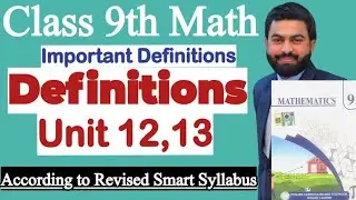 Definitions of Class 9th Maths Unit 12,13 - Important Definitions of Class 9th Math Unit 12,13