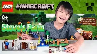 Lego Minecraft 21114 The Farm - Lego  Story Creation / Storytelling: Steve's work day on the farm!