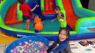 Inflatable pool slide for Aryssa&rsquo;s 6th birthday bash