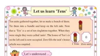 Mathematics Standard 1.Class 1 . Topic   Let us Learn 'Tens' . #mathematics #class #education
