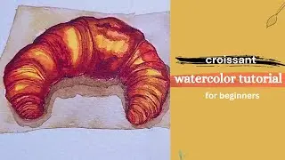 Painting a Croissant Step by Step||Beginner-Friendly Tutorial 🎨
