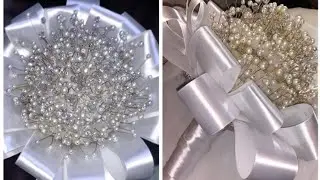 عمل بوكيه ورد من اللولي والكرستال للعروسه ج١
