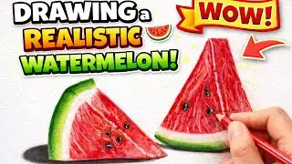 Drawing Watermelon | Watercolor Pencil Timelapse