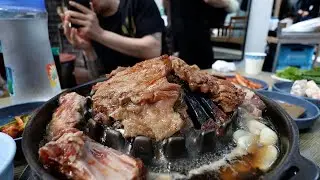 The BEST Korean Galbi BBQ!! Amazing Korean Pork Ribs!