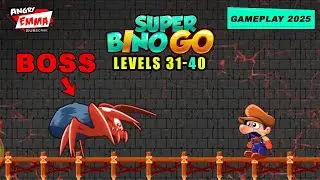 Super Bino Go - Levels 31-40 + BOSS (gameplay 2025)