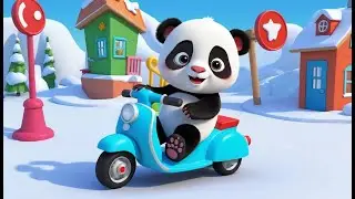 Passeio de Patinete de Neve do Panda | cantiga infantil divertida nursery rhyme for kids