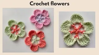 Crochet cute flower - small applique for beginners