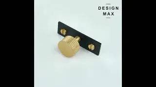 Marlowe Matte Brass Striped Solid Brass Cabinet Knob with Black Backplate    -Easy DIY Upgrade Guide