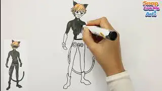How To Draw Cat Noir Step By Step | Miraculous Tales Of Ladybug and Cat Noir