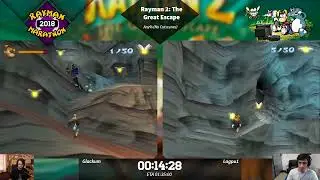 Rayman 2: The Great Escape | Any% (No Cutscenes) Speedrun by Glackum, Lagpu1 | Rayman Marathon 2018