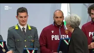 cerimonia di consegna dei collari d'oro con Marcell jacobs ,Giamarco tamber,filippo tortu