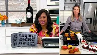 Антипригарный контактный гриль GreenPan 6-в-1 с вафельными пластинами на QVC