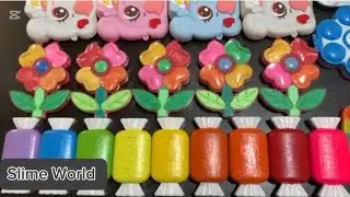 MAKEUP vs CLAY AND GLITTER ! Mixing Random Things into GLOSSY Slime World 