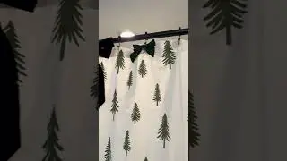 I added bows to my shower curtain to make it a little more fancy #christmasdecor #christmas #diy