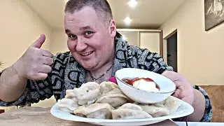 МУКБАНГ ПЕЛЬМЕНИ домашние / ОБЖОР ПЕЛЬМЕНИ с майонезом и кетчупом/ MUKBANG ASMR
