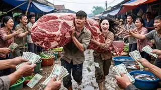 FULL VIDEO: Brave Boy Risks His Life Harvesting A5 Wagyu Beef | Processed and SOLD OUT Fast