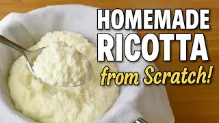 How to Make Homemade Ricotta Cheese 🧀 #homemadericotta #ricottacheese #homemadecheese