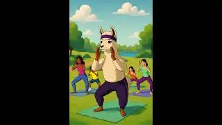 Llama yoga Funny 3D animated  short #cartoon  #yoga #tending