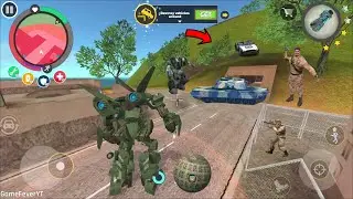 Rope Hero Vice Town - (Transformer Jet Airplane Fight Army Man)Green Jet Robot Fly on Army Base Camp