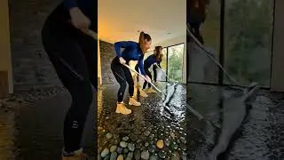 Unbelievable River Stone Epoxy Floor Transformation | Dream Lux Build | #ytshorts