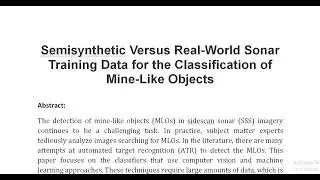 Semisynthetic Versus Real World Sonar Training Data for the Classification of Mine Like Objects