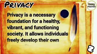 Essay on Privacy | Writing & Reading & Listening Practice | Improve English Pronunciation