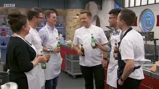 MasterChef UK, Series 14 Episode 24. Ashley Palmer-Watts, John Torode, Gregg Wallace. 12 Apr 2018