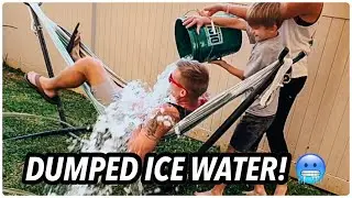 Kid pours ICE WATER on dad!