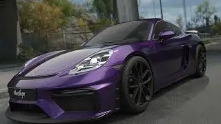 Orafol Gloss Violet Metallic on Porsche Cayman GT4