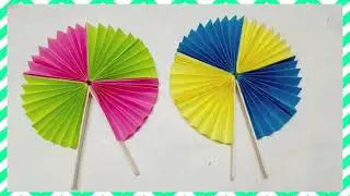 Colourful paper fan | Mini Crafts | paper crafts | craft ideas