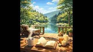 Cozy Lo-Fi Afternoon by the River 🌿☕ Anime Villa Deck | Chill Beats to Relax & Study
