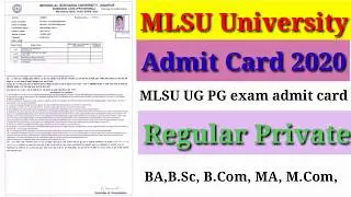 How To Download MLSU MA Final Year Admit Card 2020
