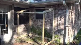 The making of an out-door squirrel cage.