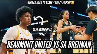 4⭐️ Wesley Yates & Beaumont United vs SA Brennan 👀🔥!! | 6A STATE SEMI FINALS #viral #basketball