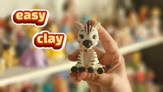 Cute Zebra Figurine | Easy Clay Animal Tutorial for Beginners