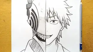 How to draw Denji from Chainsaw man step by step for beginners || Easy drawing ideas for beginners