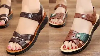 2023 LATEST NEW APPEALING LEATHER SLIP ON SANDALS LATEST PARTY WEAR SANDALS