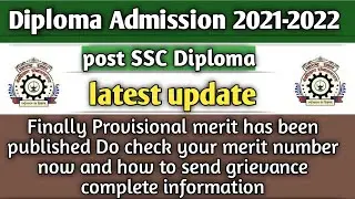 Diploma Admission 2021(Finally Provisional Merit list Has Been Published Do Check Your Merit No Now🥳