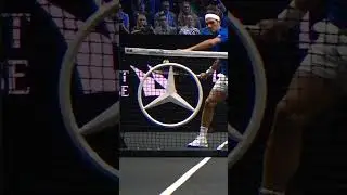Federer hits it THROUGH the net! 🤯