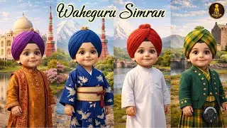 Satnam Waheguru (ਸਤਿਨਾਮ ਵਾਹਿਗੁਰੂ) Simran | Calm Sleep Gurbani for Babies & Kids Night 🌙